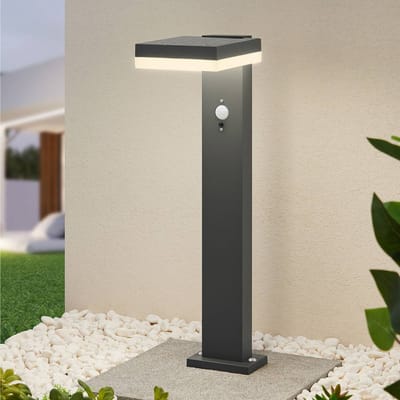Lindby - Solar buitenverlichting - 1licht - aluminium, kunststof - H: 50 cm - antraciet, grijs - Inclusief lichtbron