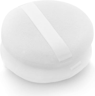 Ultra Zachte Wasbare Herbruikbare Grote Velours Poeder Puff voor Gezicht en Lichaam - 4 Inch Rond