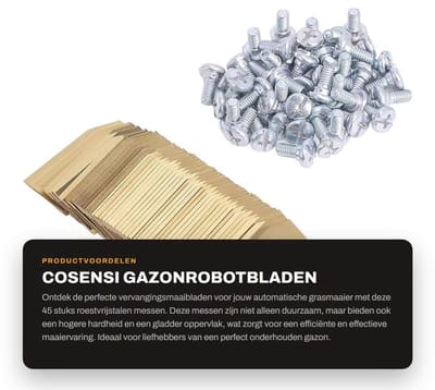 Dailygoods- Gazonrobotbladen 45 Stuks - Vervangingsmaaibladen - Roestvrij Staal - Hoge Hardheid - Duurzaam - Efficiënte Snijprestaties - Robotmaaiermes