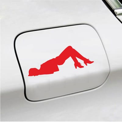 Bumpersticker - Dame  - 6,4 X 18 - Rood