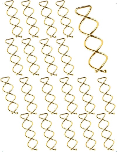 Set van 20 spiraal haarspelden van 5 cm lang, met ronde kop, metalen haaraccessoires voor diverse kapsels, goudkleurig en veelzijdig in gebruik