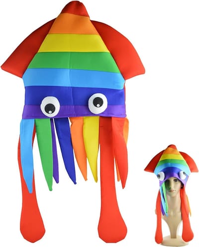 Kleurrijke Pluche Octopus-tentakelmuts voor Volwassenen, Creatief Kostuumaccessoire voor Feestjes, Halloween en Cosplay, Perfect voor Themafeesten en Verkleden