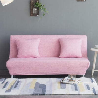 Housse de canapé extensible Housse de canapé pliante grande élasticité Pour canapé sans accoudoir Housse pliante pour canapé-lit Copridivano pour la maison Size S 120-155cm