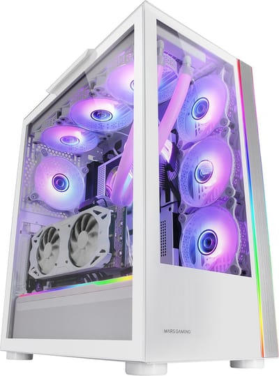 ATX Semi-tower Box Mars Gaming MCULTRA XXL Premium RGB White