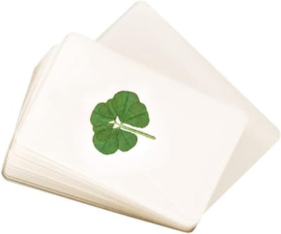 Zeven Klavertje - Gelamineerd Klaverblad - Gelukscadeau - Uiterst Zeldzaam - 54 x 86 mm - Groen