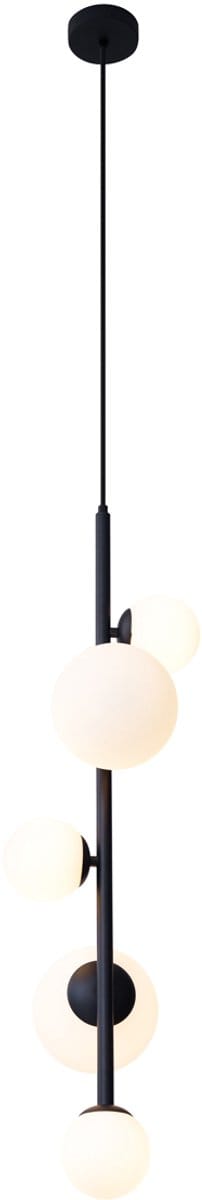 QAZQA vertical - Design Hanglamp - 5 lichts - H 210 cm - Zwart - Woonkamer | Slaapkamer | Keuken