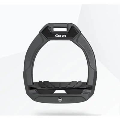Veiligheidsstijgbeugels Paardrijden Gehoekt Grip Antraciet/Zwart/Zwart Kind Flex-On Safe-On