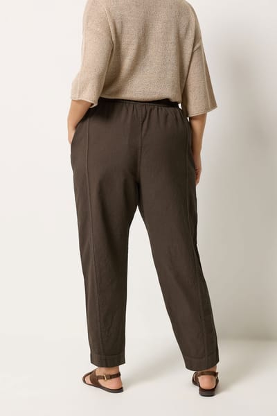 Yours Chocoladebruine Cool Katoenen Barrelbroek Size 42
