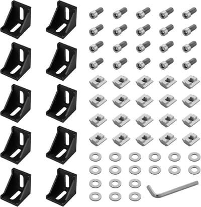 Hoekprofiel Bevestiging - Hoekverbinding Montage - 3D Printer CNC - 90 Graden Stabiliteit - 40x40 mm - Zwart