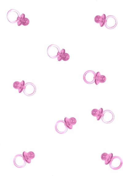 UNIQUE - Kleine transparante roze lolly's set van 18