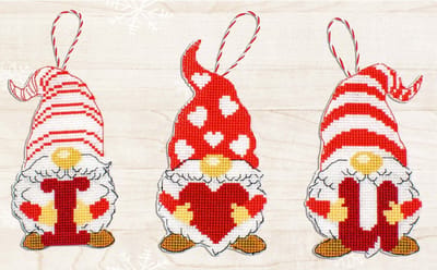 Luca-S Gnomes of Valentine's Day borduurpakket - Plastic canvas - 11 kleuren