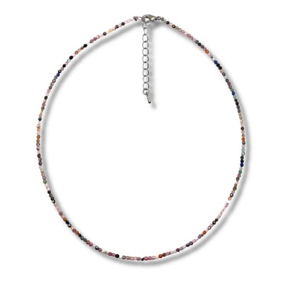 Collier - ketting - multicolor - lengte 40 cm - 2 mm dik - Natuurstenen