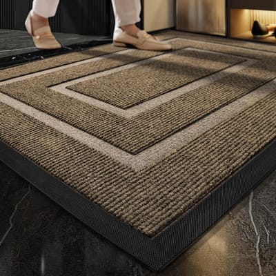 Commerciële Rubberen Entree Vloermatten, Onderhoudsvriendelijke Antislip Vloermatten voor Entrees, Elevator Zandschraap- en Stofverwijderingsmatten 45*75cm brown