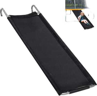 Trampoline Glijbaan - Speel Slide - Buiten Spelen - Weerbestendig Materiaal - 45 x 35 x 95 cm - Zwart
