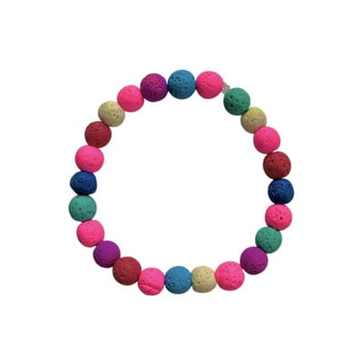 Luna-Leena duurzame kinderarmband - multi - lava kralen - L15cm stretch - lichtgewicht - handgemaakt in Nepal - kids bracelet - accessoires - feest - cadeau - kinderfeestje - verjaardag - armband - sieraad - kerstcadeau.