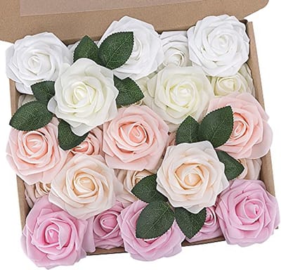 SnelShoppen - 25 Stuks Kunstbloemen Rozen met Stelen - Hoogwaardige Latex Foam Rozen - DIY Decoratie voor Bruidsboeketten, Valentijnsdag, Moederdag, B