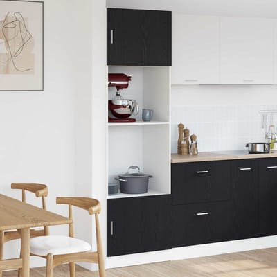 vidaXL - Hangkast - Zwart - Eiken - 60 - x - 57 - x - 207 - cm - Bewerkt - hout