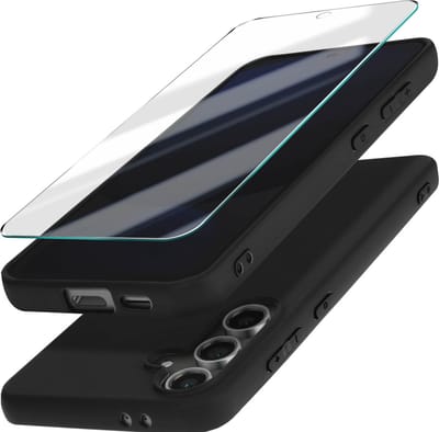 3mk, Hoes Geschikt voor Samsung Galaxy S24 FE Schokbestendig Ultradun Mat met Gehard Glas Hardglass 9H, Zwart