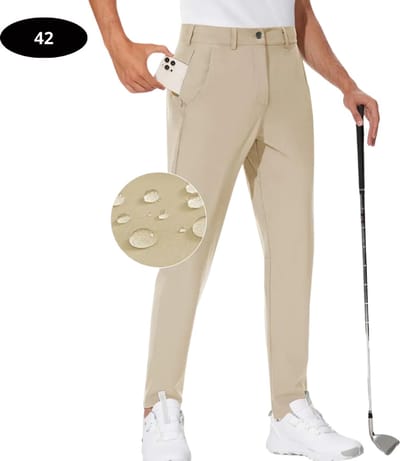 Livano Golfbroek Heren - Golfkleding - Golfen - Golf Accessoires - Nette Pantalon - Beige XXXXL - Maat 58