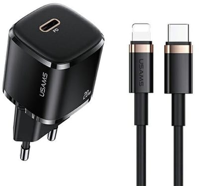 USAMS T36 Serie - Oplader - 20W - USB-C PD3.0 - Snellaad Kabel