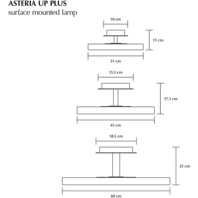 UMAGE LED plafondlamp Asteria UP PLUS, antraciet Ø 31 cm CCT