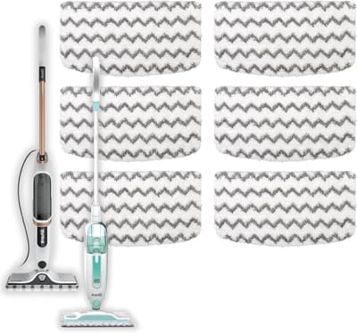 Vervanging Stoom Mop Pads - Wasbare Microfiber Pads - Vloeren Reinigen - Effectieve Schoonmaakstrips - 6 Stuks - Wit