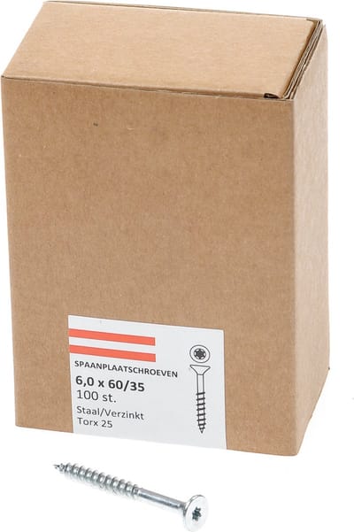 Spaanplaatschroef vz pk tx-25 6.0x60/35 (100)
