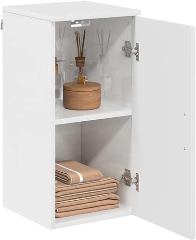 Badkamer Kast - Opberger Meubel - Toiletartikelen Opbergen - Hoogglans Afwerking - 30x31.5x61 cm - Wit