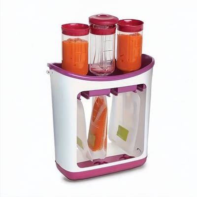 Dutchers® Knijpfruit Dispencer - Inclusief 10 knijpzakjes - De dispenser voor groeten- en fruithapjes - Voorbereiding voor Onderweg - Handig voor in de Diepvries & Koelkast - Babyvoeding - Babyvoeding Bewaarbakjes - Knijpfruit Zakjes Herbruikbaar