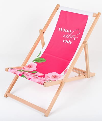 Houten Ligstoel - Opvouwbare Stoel - Buiten Ontspannen - 3-standen Rugleuning - 122 x 58 cm - Geel