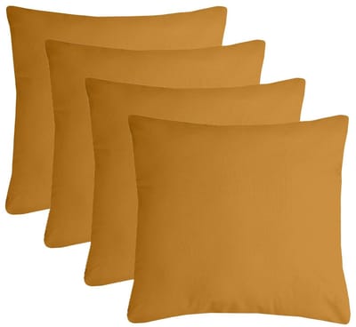 Stof Textile sierkussen Nelson - 4x - okergeel - 40 x 40 cm - bank kussens - zitkussens - binnen/buiten - polyester