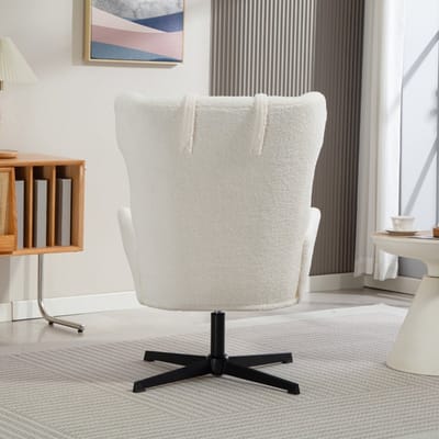 MODFU - Fauteuil - Draaibaar - Ergonomisch - Modern - Metaal - Crèmewit - 74 x 86,5 x 102 cm