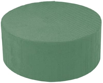 Rayher Steekschuim - rond - 15 x 7 cm - 1x stuks - oase blok - nat - groen - 15x7 cm - voor bloemen