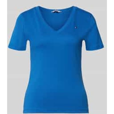 Tommy Hilfiger Slim Cody V-neck Ss Blue Orbit Taglia: XS | Maglie Sportivi Outlet | Donna | Blu