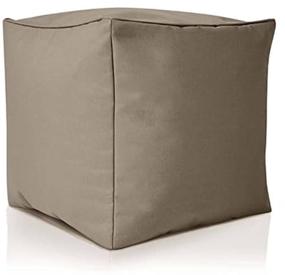 Binnen en Buiten Poef Kruk 40x40x40 cm - Voetsteun en Zsitkussen voor Volwassenen en Kinderen in Khaki