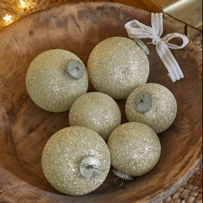 LOBERON Set kerstballen set van 6 Shariz goudkleurig
