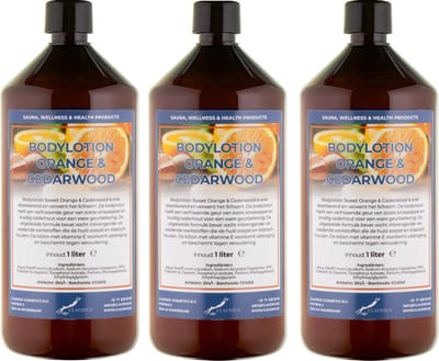Bodylotion Sweet Orange & Cedarwood 1 liter - set van 3 stuks