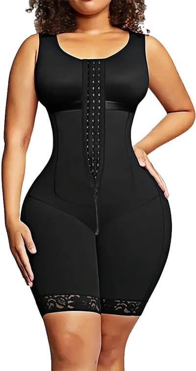 One-piece corrigerende lingerie - korset - buikcontrole - billift - strakke vormende kleding - lichaamvormende lingerie - rits tussen de benenzwart, XS