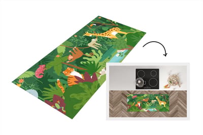 Keukenloper - Loper keuken - Jungle - Giraf - Liaan - 120x50 cm - Keukenloper vinyl