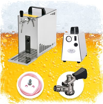 Complete Set, Tapsysteem, Biertap, PYGMY 25, 1-kraans, droogkoeler, 35 liter/uur biertap, - Biertap, Beertender, Thuistap, Bierkoeler, Green Line ., KEG: Type M