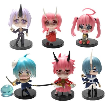 6 Stuks Anime Tensei Shitara Slime Datta Ken Rimuru Tempest Tensei Andere Wereldbewoner Benimaru Shuna Shion Set Model Speelgoed Cadeau Collectie No box pink