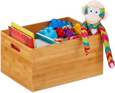 8x opbergbox bamboe - opbergdoos - houten opbergmand - opbergkist - opbergbak