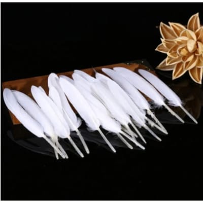 Nieuws Natuurlijke Ganzenveren 50 stuks Pluimen Witte Veer Pluim voor Knutselen DIY Feest Sieraden Decoratie Huisdecoratie 2025 white