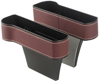 Store_9 - Opbergdoos voor autostoelen - Organizer voor auto - Bruin - Zijdelen voor mobiele telefoons - Waterdicht en draagbaar - Universeel