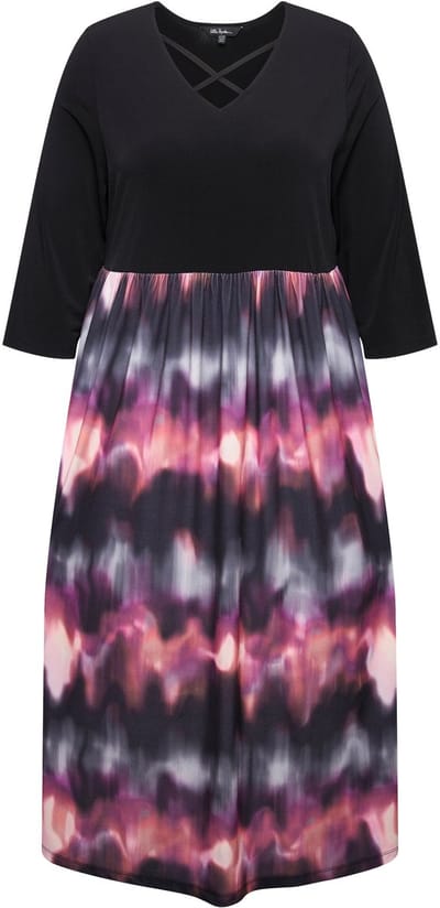 Ulla Popken - Dames - Jersey jurk - Zwart - Maat 54+