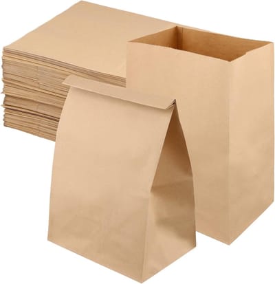 200PCS Grote Kraft Papieren Voedselzakken 20x12.5x30cm, Ideaal voor Brood, Sandwiches en Snoep