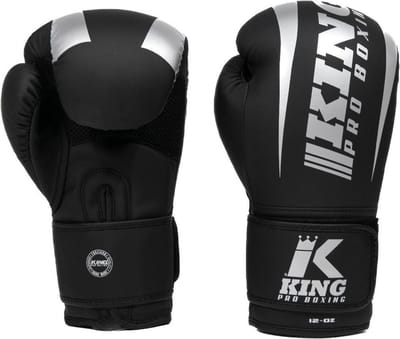 King Pro Boxing Bokshandschoenen - Revo 7 - Zwart / Zilver 10 oz