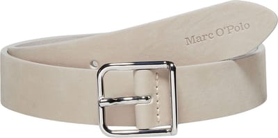Marc O'Polo Leren Riem Fredis Ladies Belt W75 Stone Grey Beige