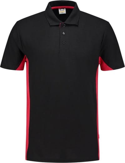 Tricorp Poloshirt Bicolor 202004 Zwart/Rood - Maat 3XL
