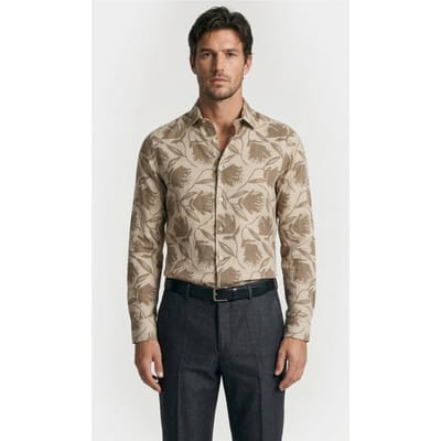 Dstrezzed Ds-dory Shirt Sand Maat: S | Casual Overhemden Outlet | Heren | Beige